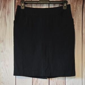 Worthington Petite Classic Lined Black Pencil Skirt With Pockets Size 8P
